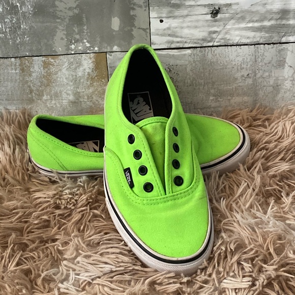 lime green slip on vans